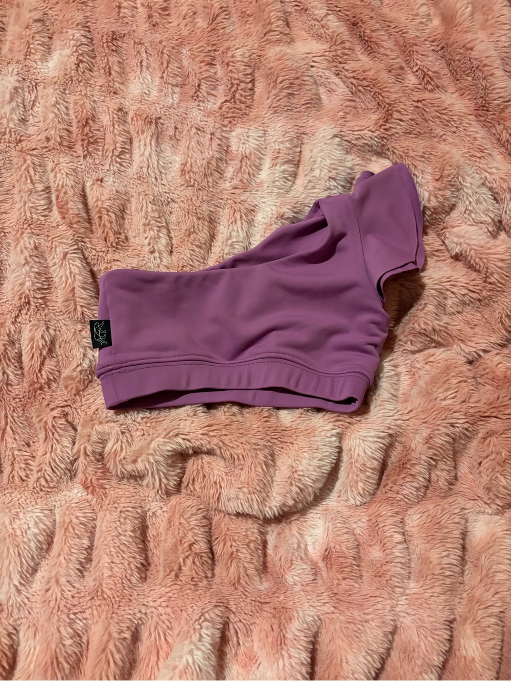 Girls' One-Shoulder Crop Top - Purple Tiger Friday